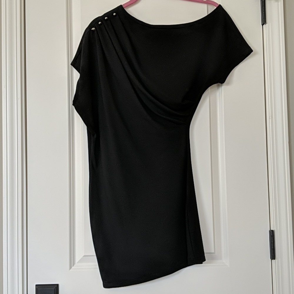 Cold shoulder mini dress with spikes